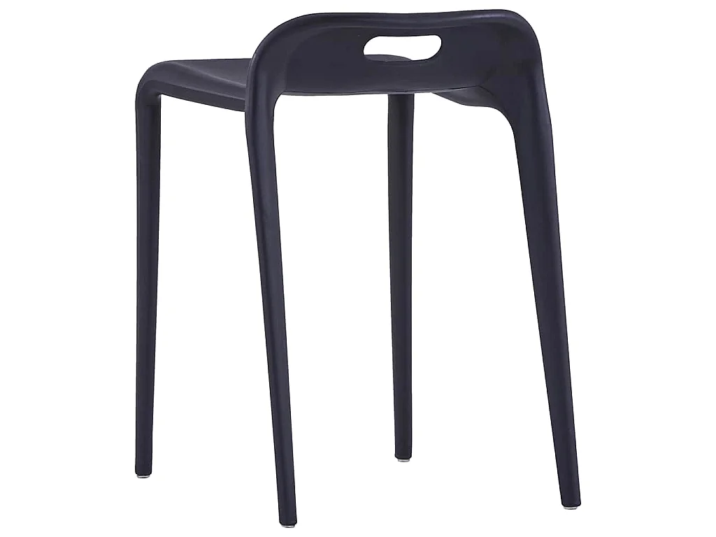 Tabourets empilables lot de 4 noir plastique