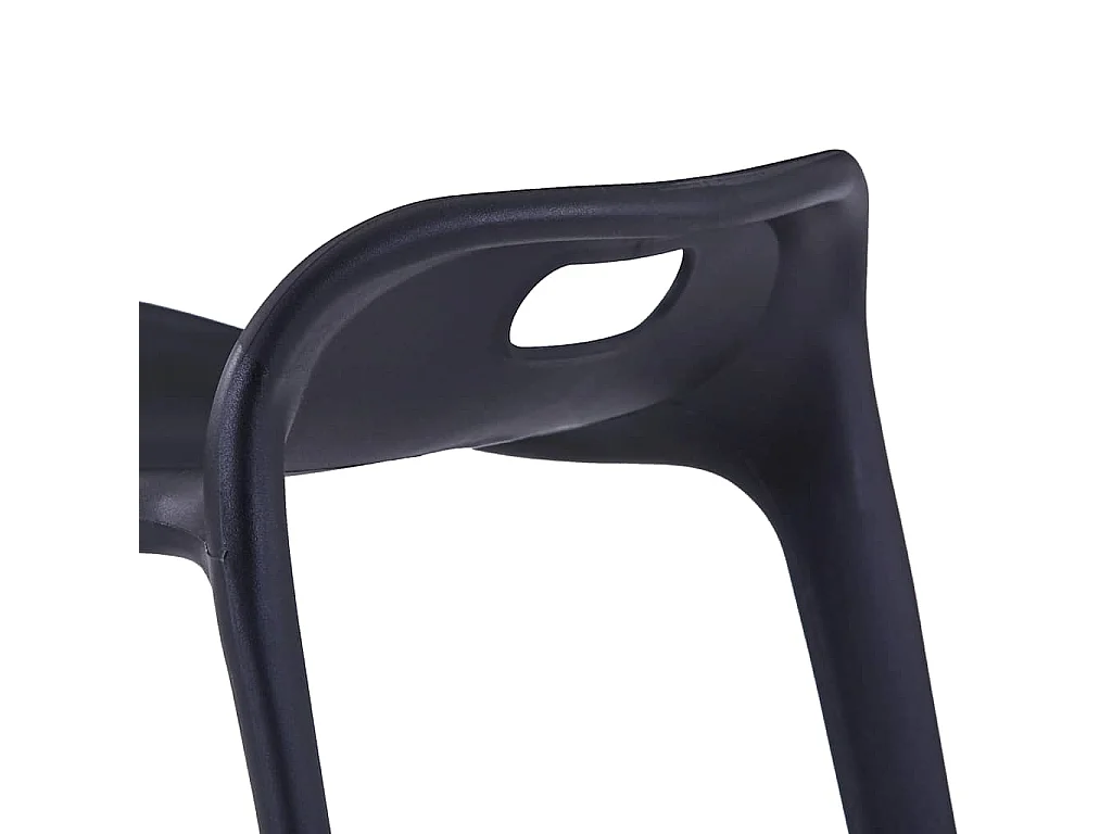 Tabourets empilables lot de 4 noir plastique