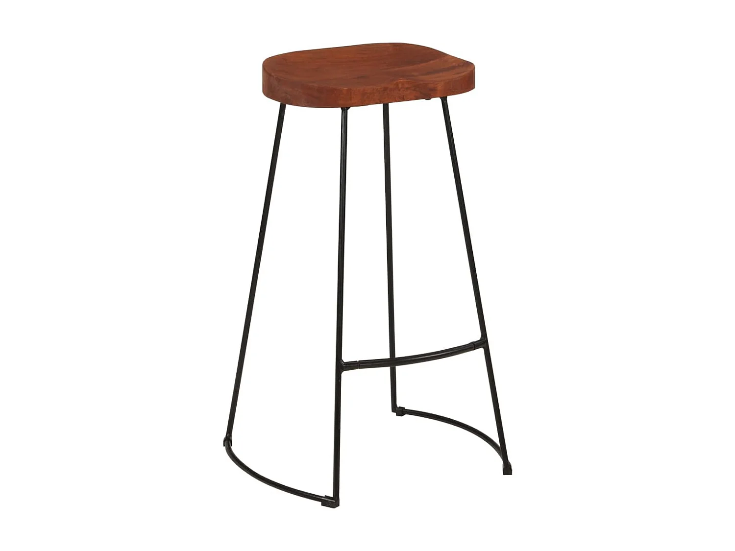 Tabourets de bar Gavin lot de 2 50x40x78cm bois massif manguier