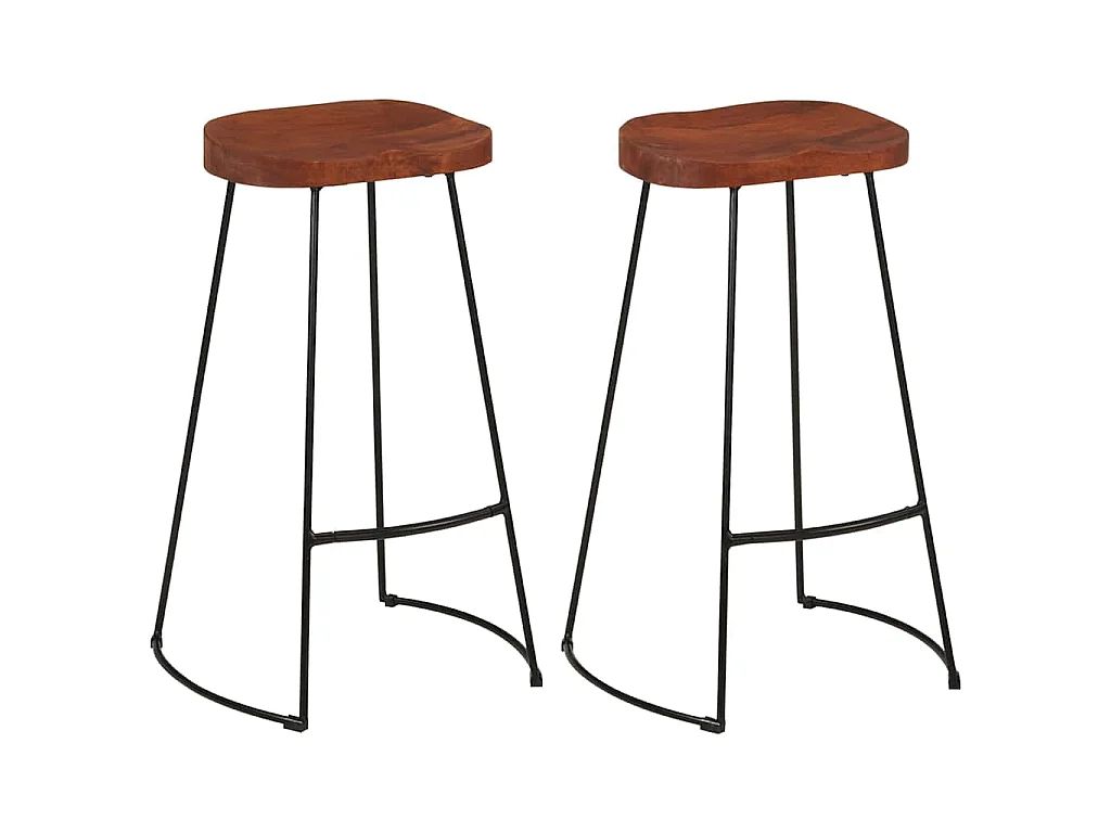 Sgabelli da Bar Gavin 2 pz 50x40x78 cm Legno Massello di Mango
