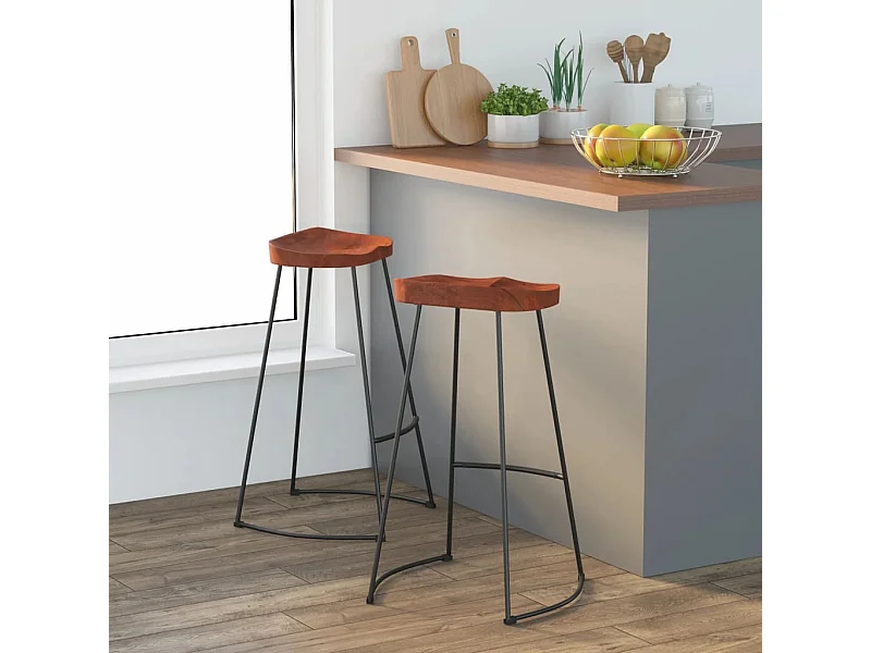 Gavin Barhocker 2 Stk. 50x40x78 cm Massivholz Mango