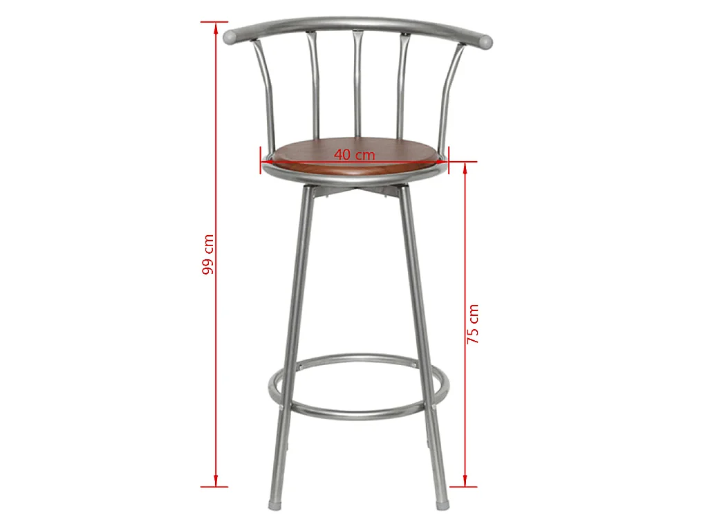 Bancos de bar 2 pcs castanho aço