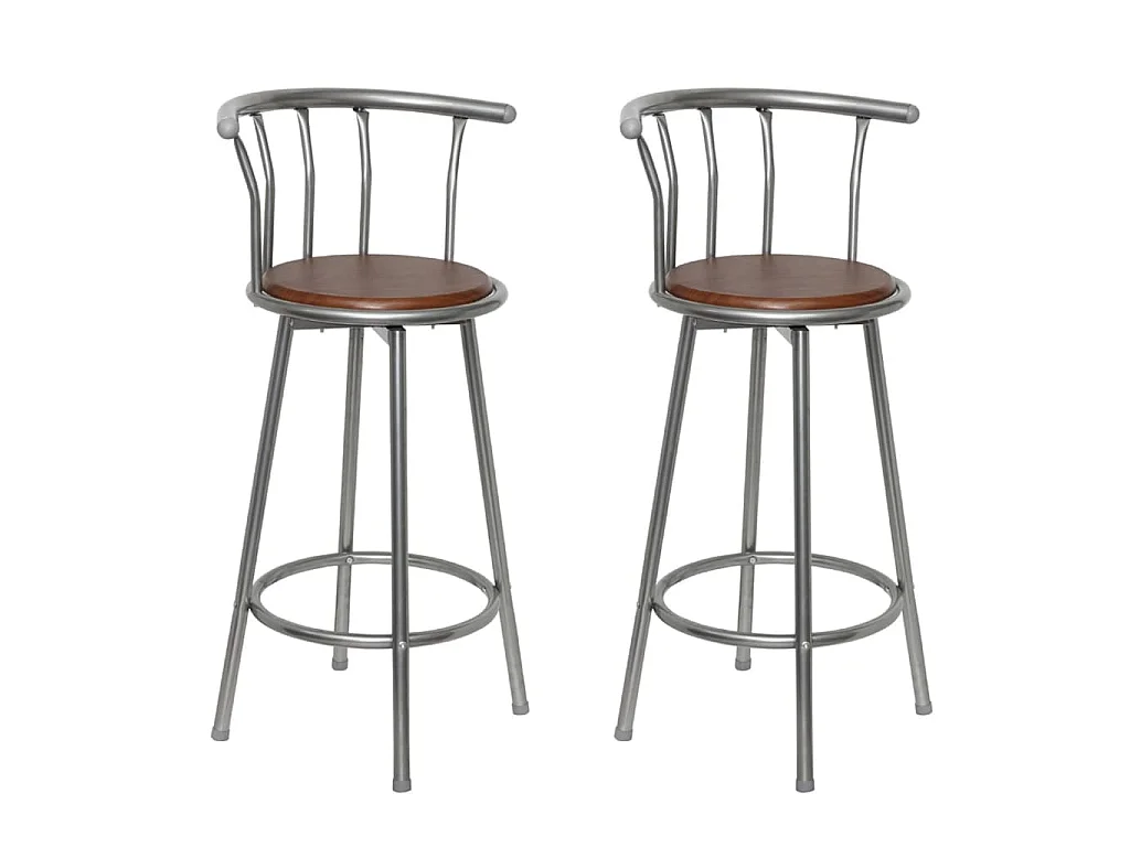 Bancos de bar 2 pcs castanho aço