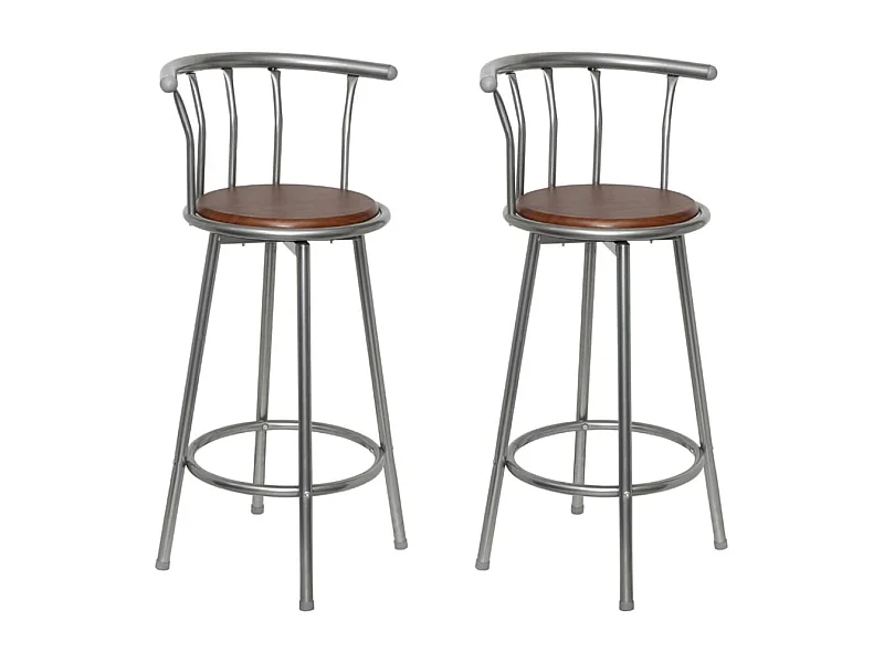 Tabourets de bar lot de 2 marron acier
