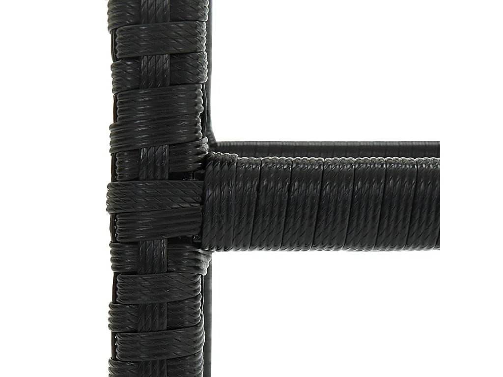 Sgabelli da Bar con Cuscini 3 pz Neri in Polyrattan