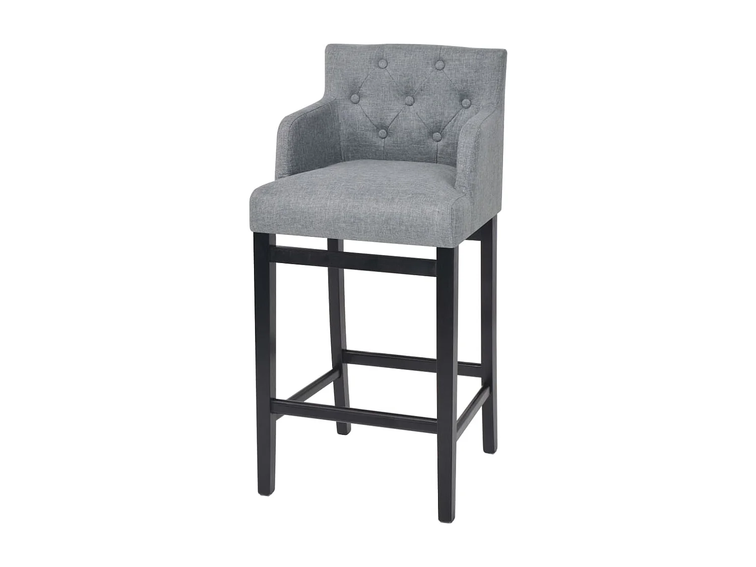 Tabourets de bar lot de 2 gris clair tissu