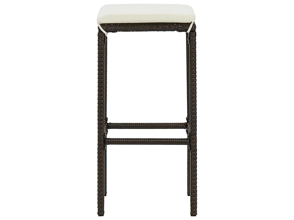 Sgabelli da Bar con Cuscini 2 pz Marroni in Polyrattan