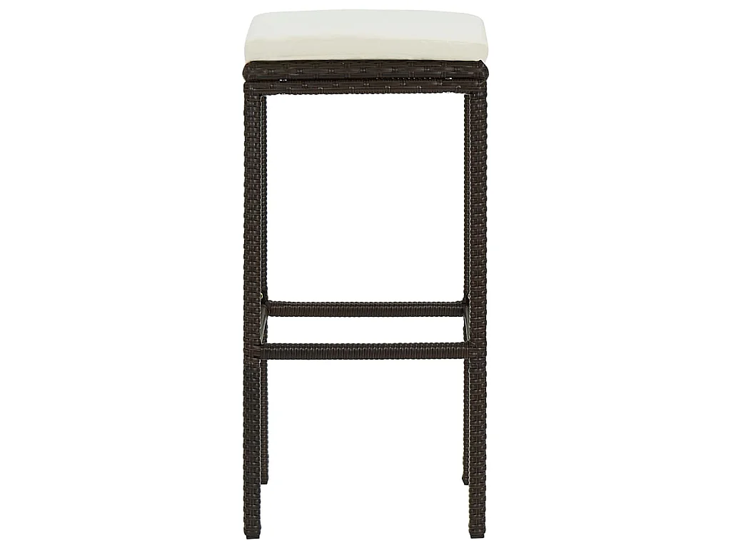 Sgabelli da Bar con Cuscini 2 pz Marroni in Polyrattan