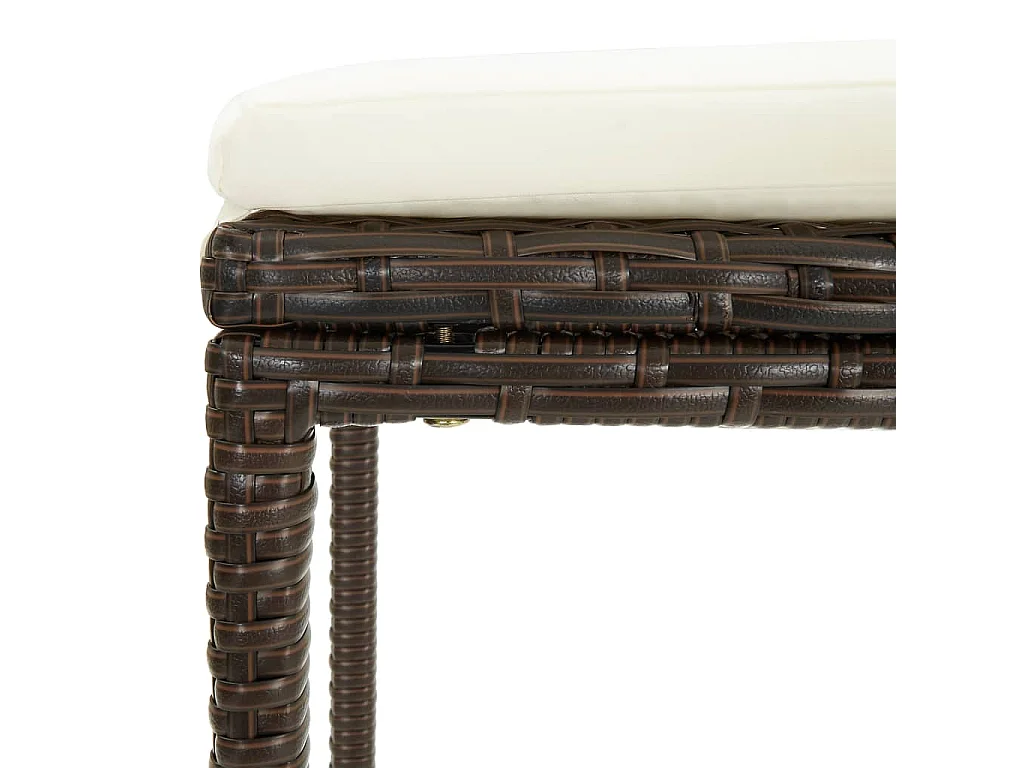 Sgabelli da Bar con Cuscini 2 pz Marroni in Polyrattan