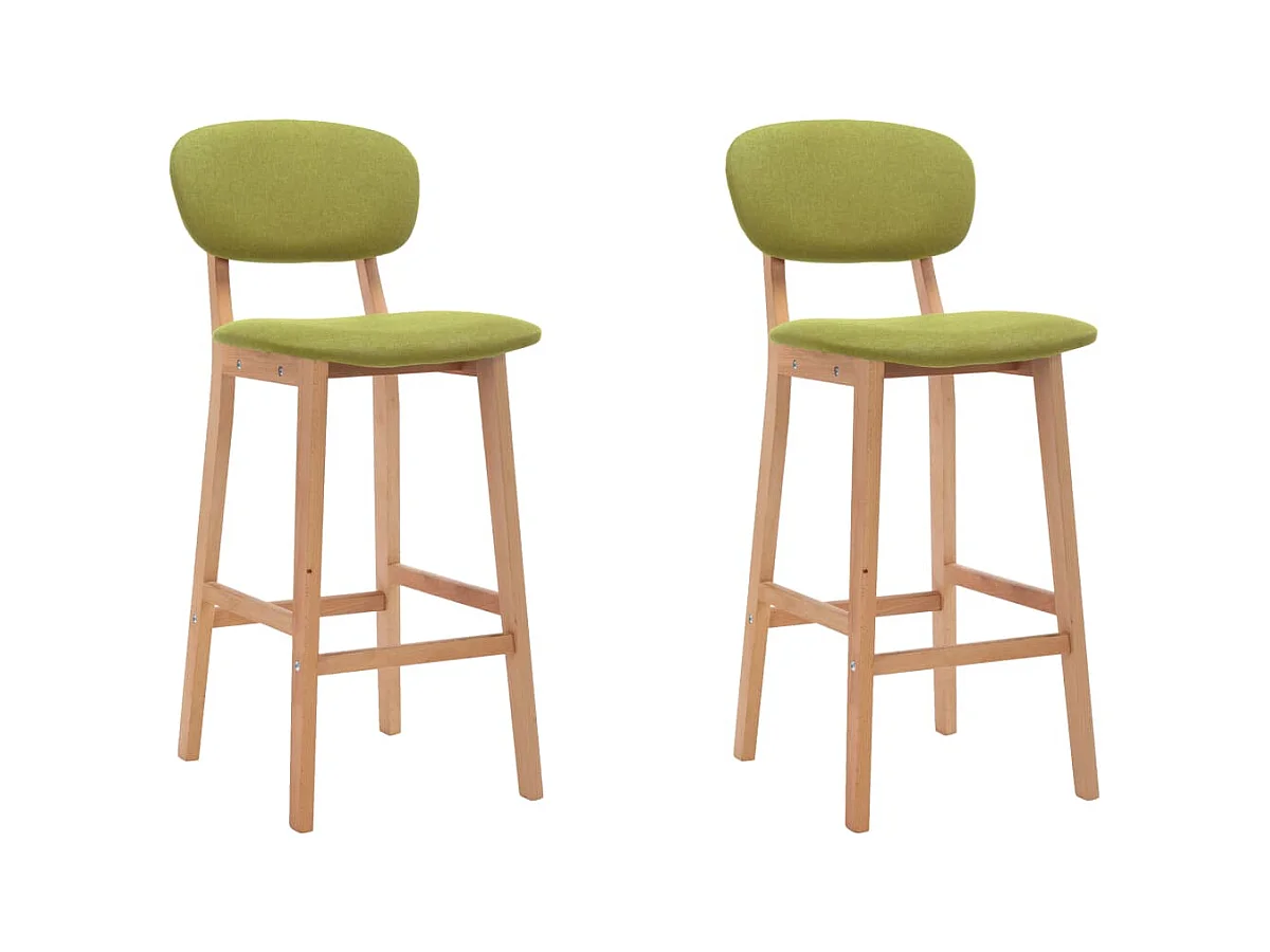 Tabourets de bar lot de 2 vert tissu