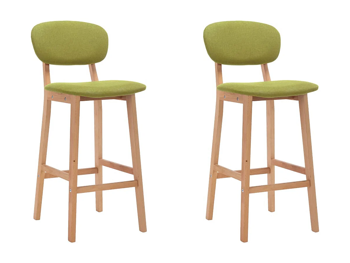 Tabourets de bar lot de 2 vert tissu