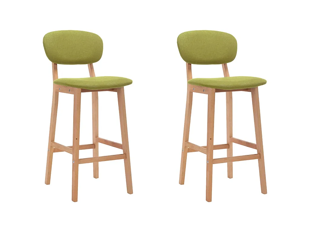 Bancos de bar 2 pcs tecido verde