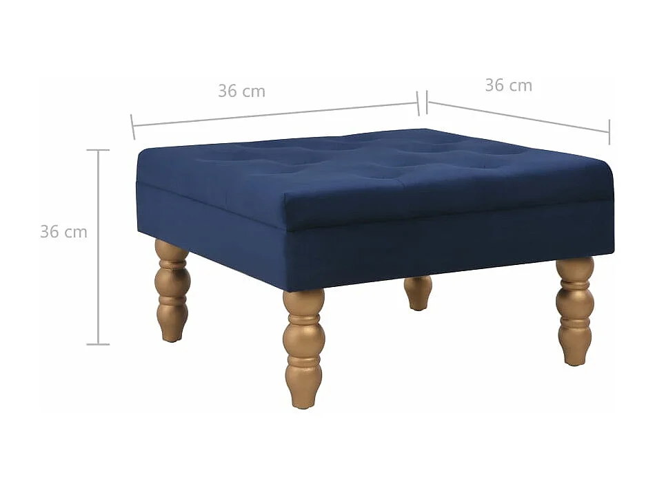 Kruk 60x60x36 cm fluweel marineblauw