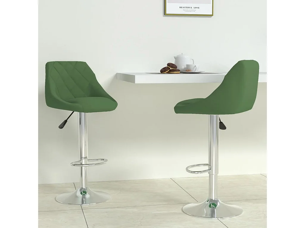 Tabourets de bar lot de 2 vert foncé velours