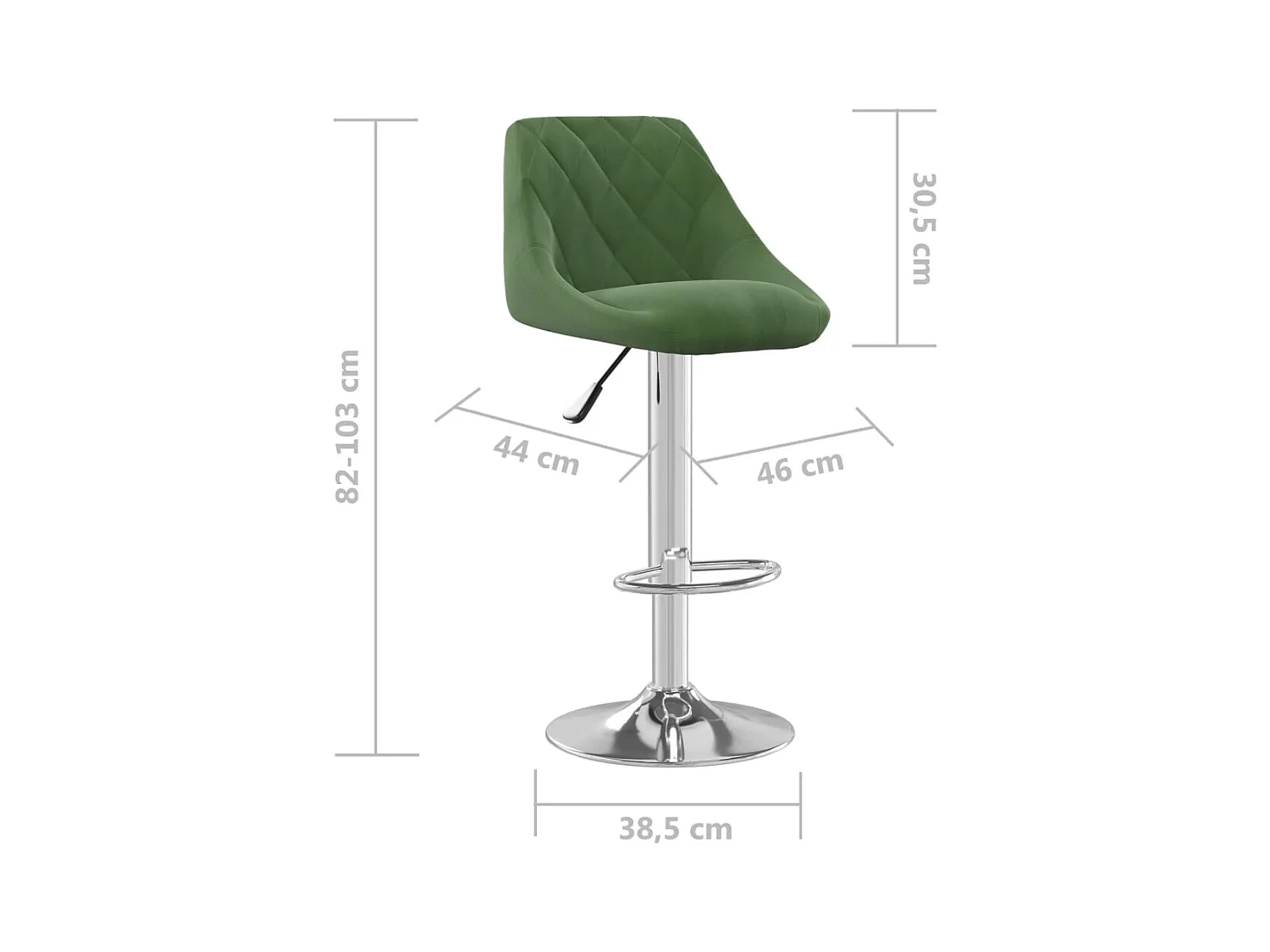 Tabourets de bar lot de 2 vert foncé velours