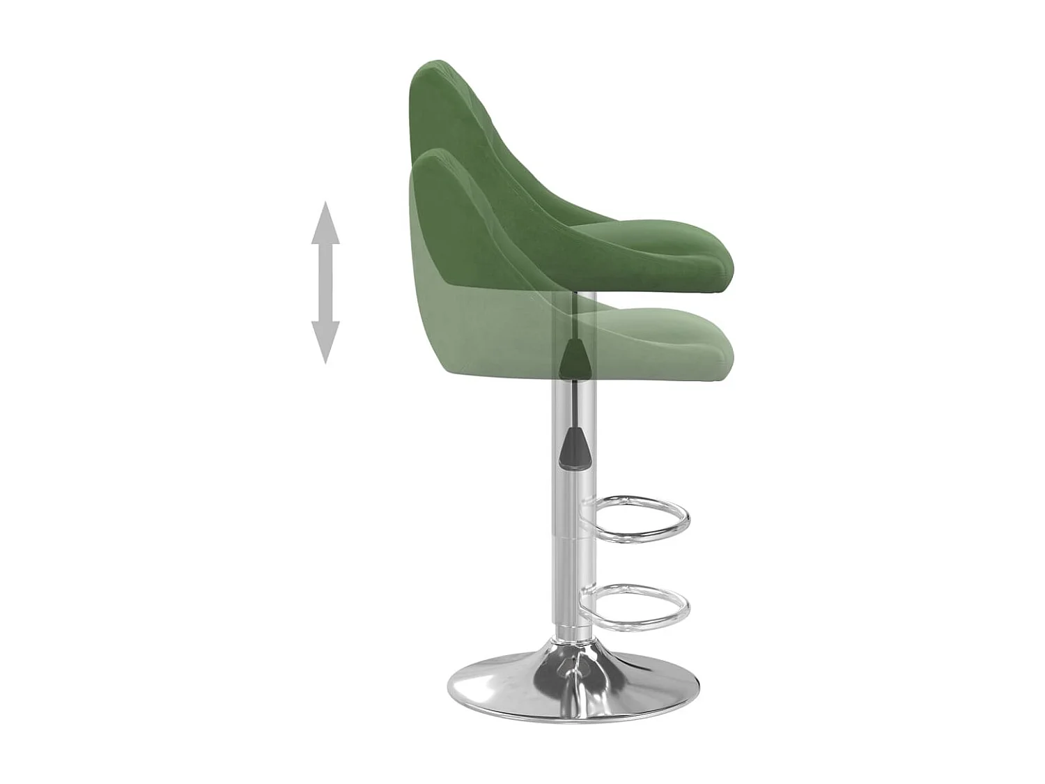 Tabourets de bar lot de 2 vert foncé velours