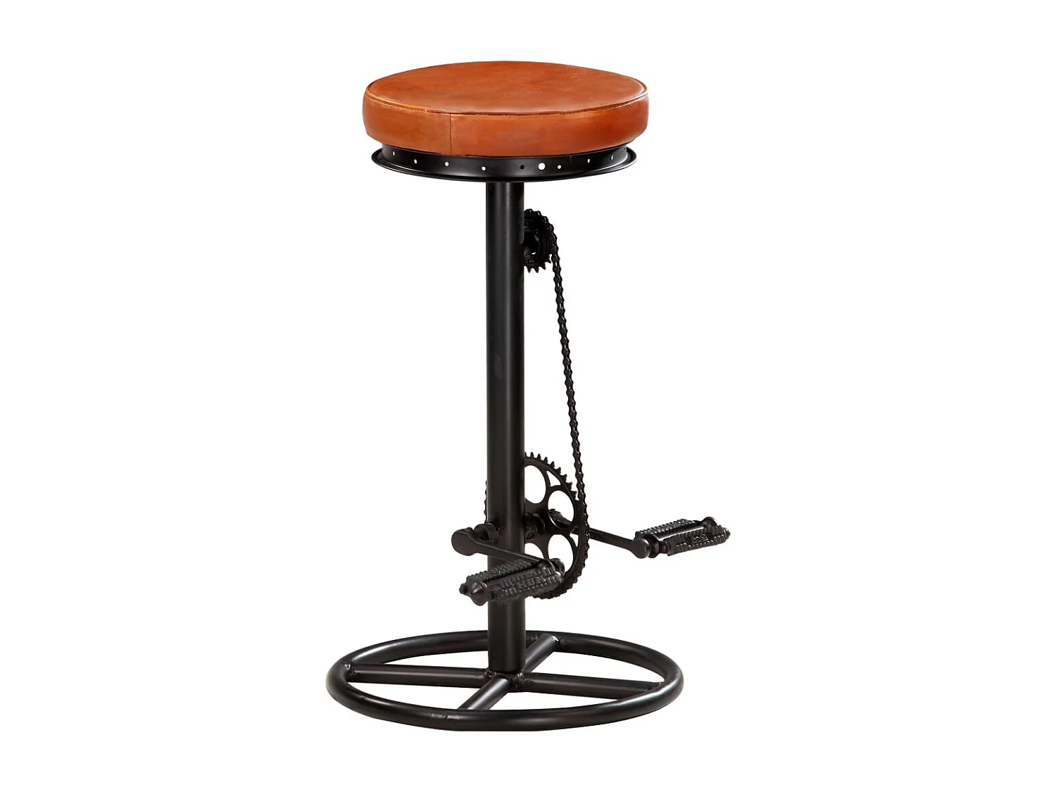 Bancos de bar 2 pcs couro de cabra genuíno preto e castanho