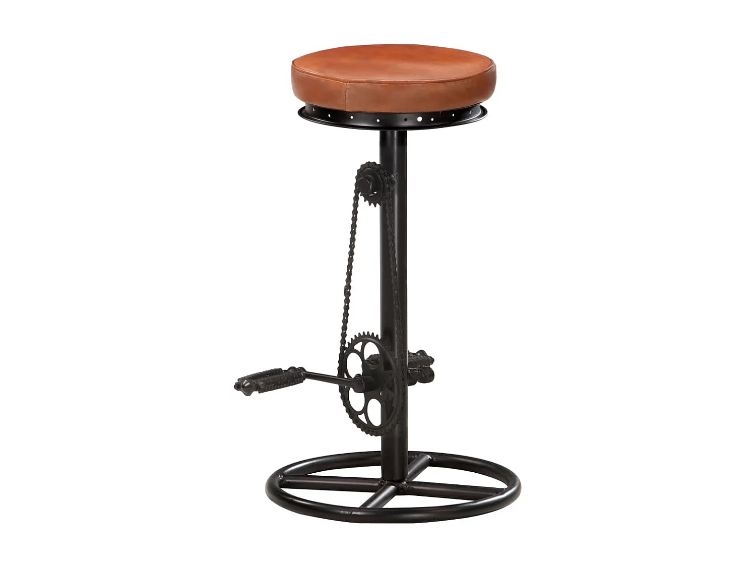 Bancos de bar 2 pcs couro de cabra genuíno preto e castanho