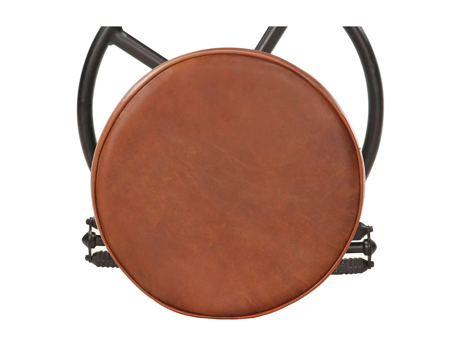 Bancos de bar 2 pcs couro de cabra genuíno preto e castanho