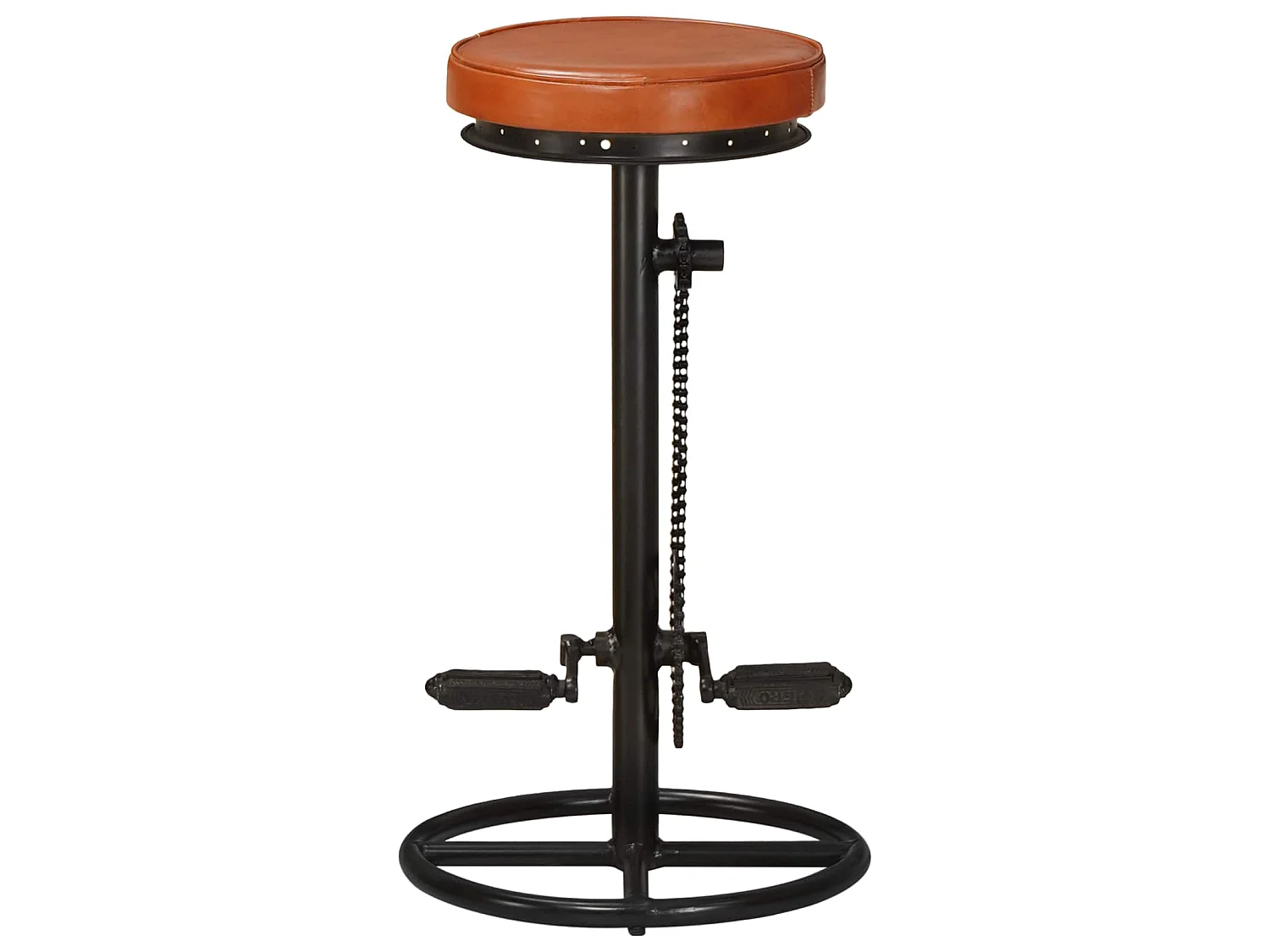 Tabourets de bar lot de 2 noir/marron cuir véritable de chèvre