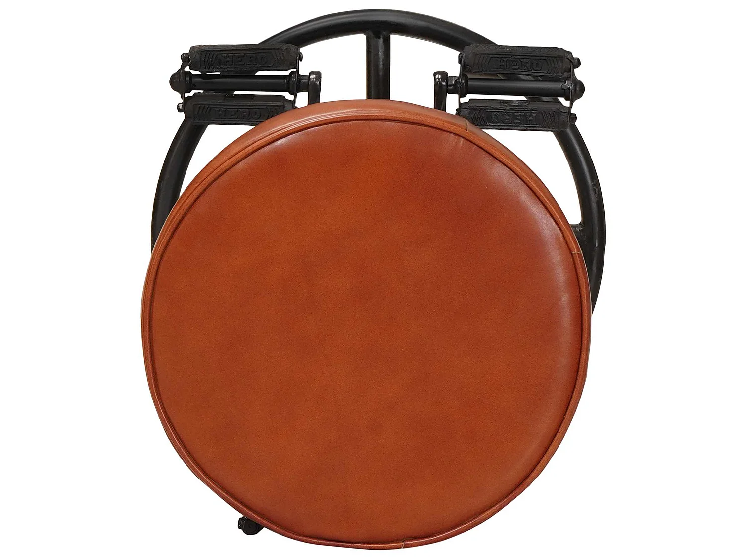 Tabourets de bar lot de 2 noir/marron cuir véritable de chèvre