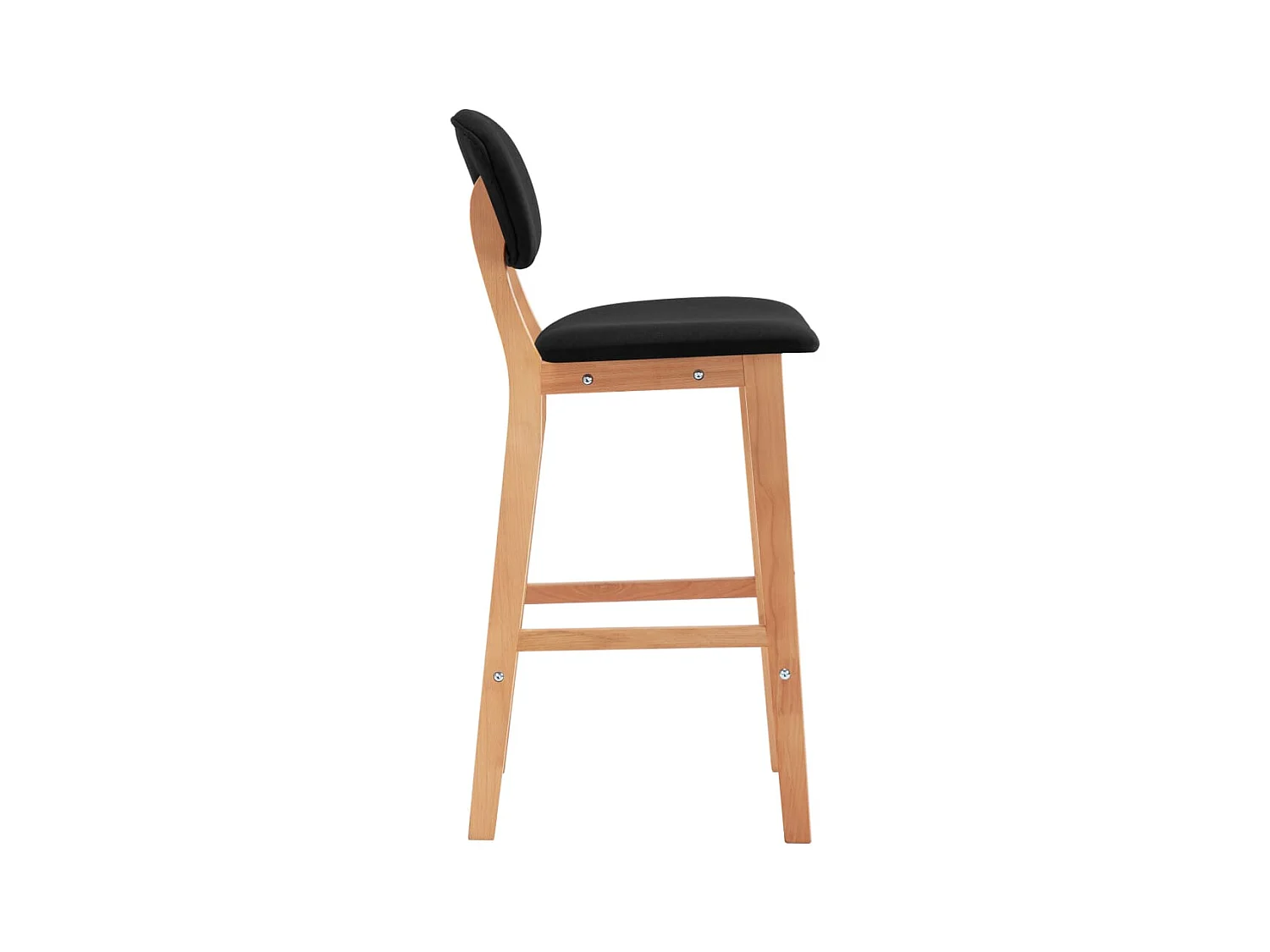 Tabourets de bar lot de 2 noir tissu