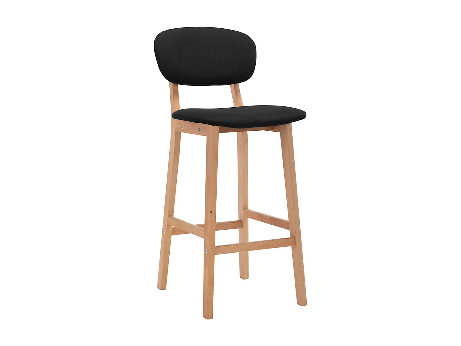 Tabourets de bar lot de 2 noir tissu
