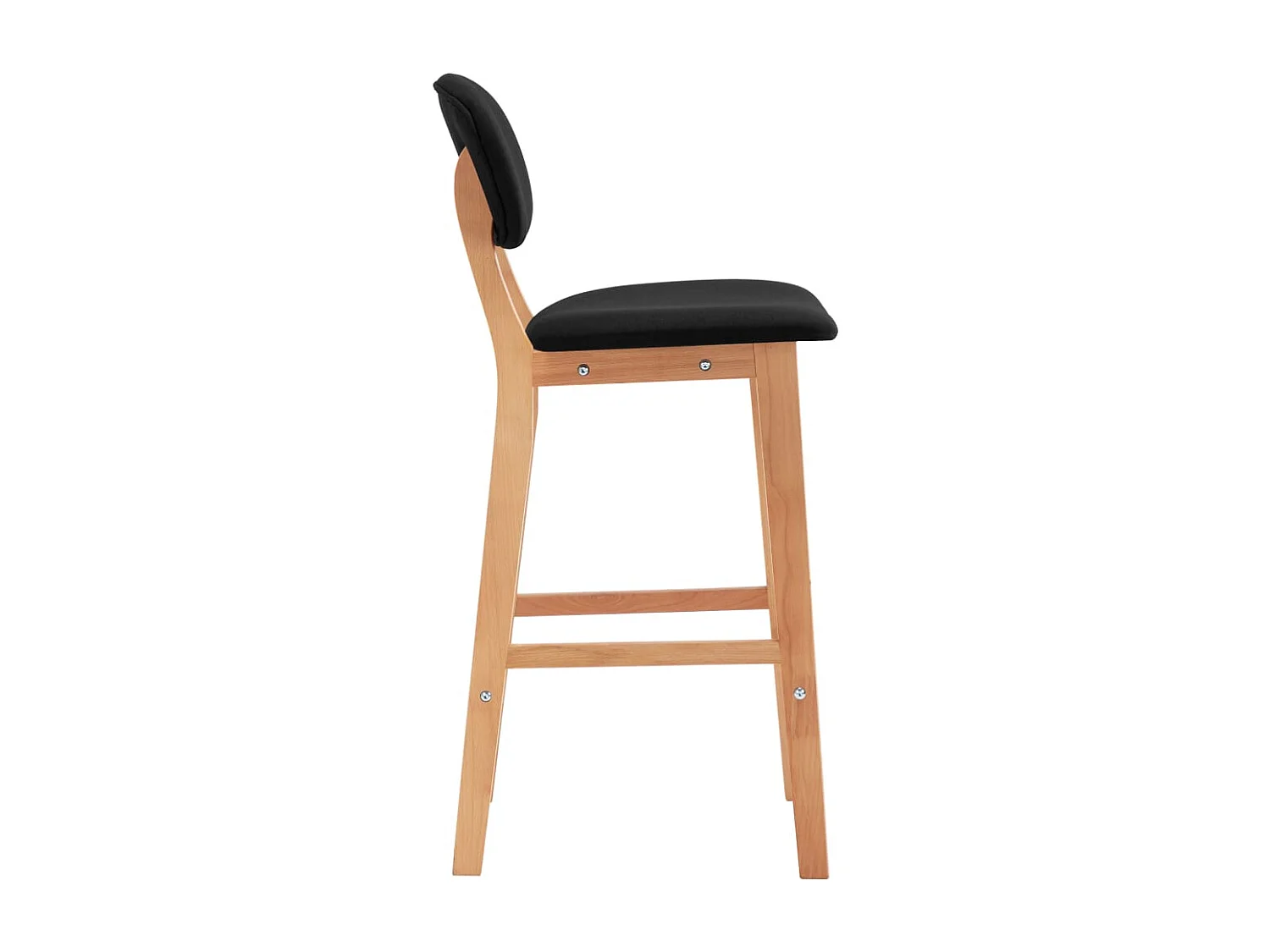 Tabourets de bar lot de 2 noir tissu
