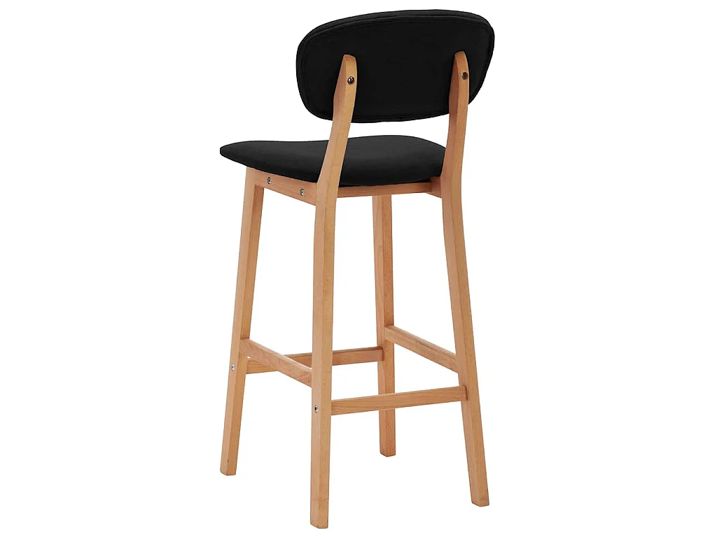 Tabourets de bar lot de 2 noir tissu