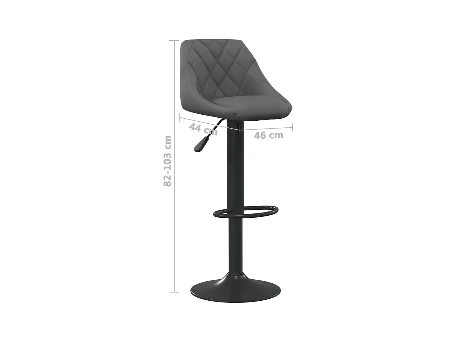 Tabourets de bar lot de 2 gris foncé velours