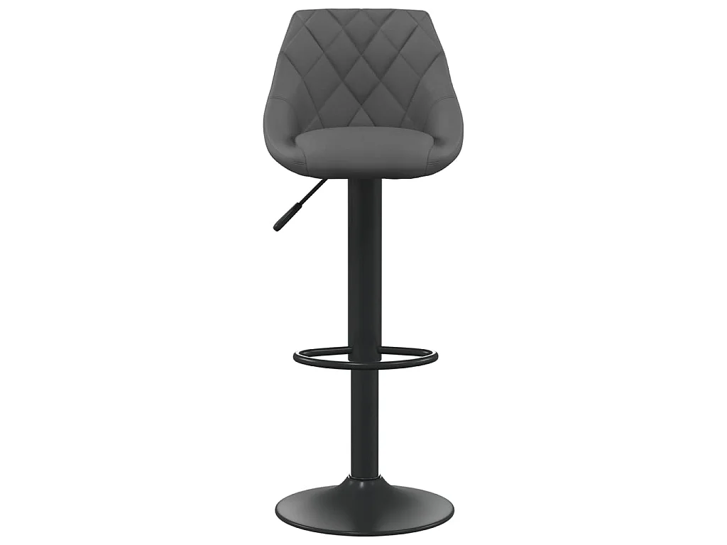 Tabourets de bar lot de 2 gris foncé velours