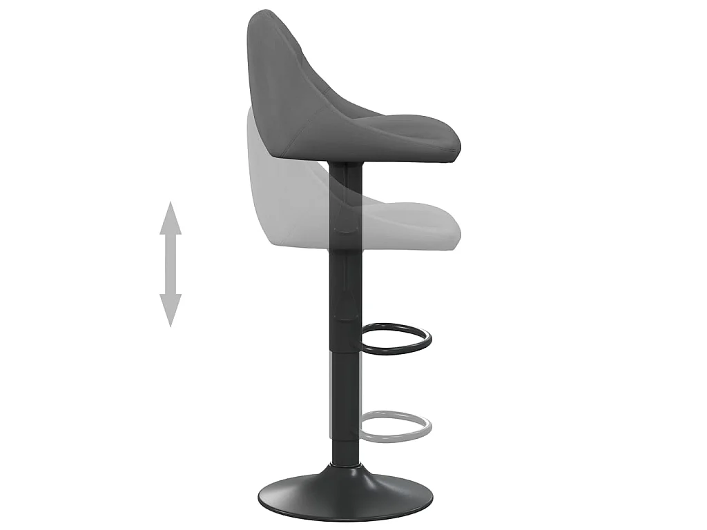 Tabourets de bar lot de 2 gris foncé velours
