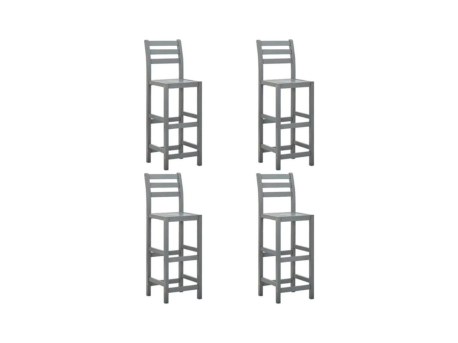 Barhocker 4 Stk. Grau Massivholz Akazie