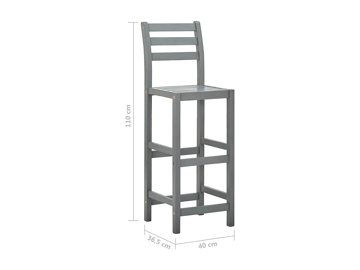Bancos de bar 4 pcs madeira de acácia maciça cinzento