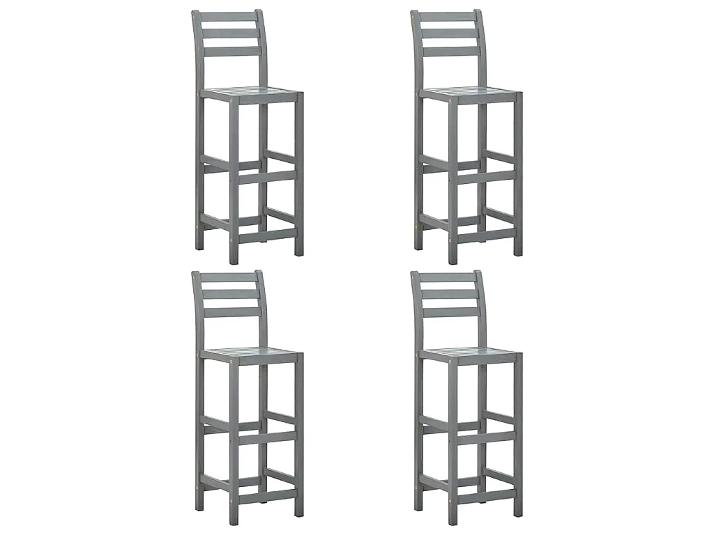 Bancos de bar 4 pcs madeira de acácia maciça cinzento