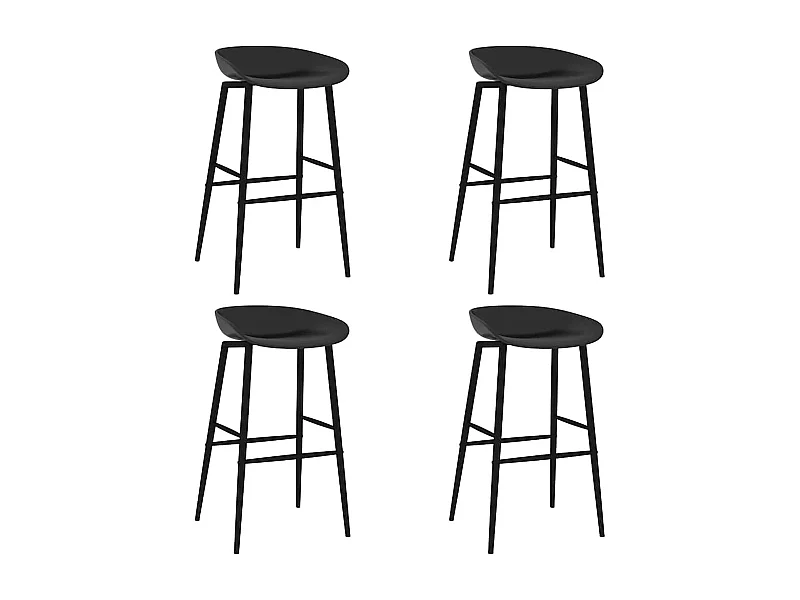 Sedie da Bar 4 pz Nere