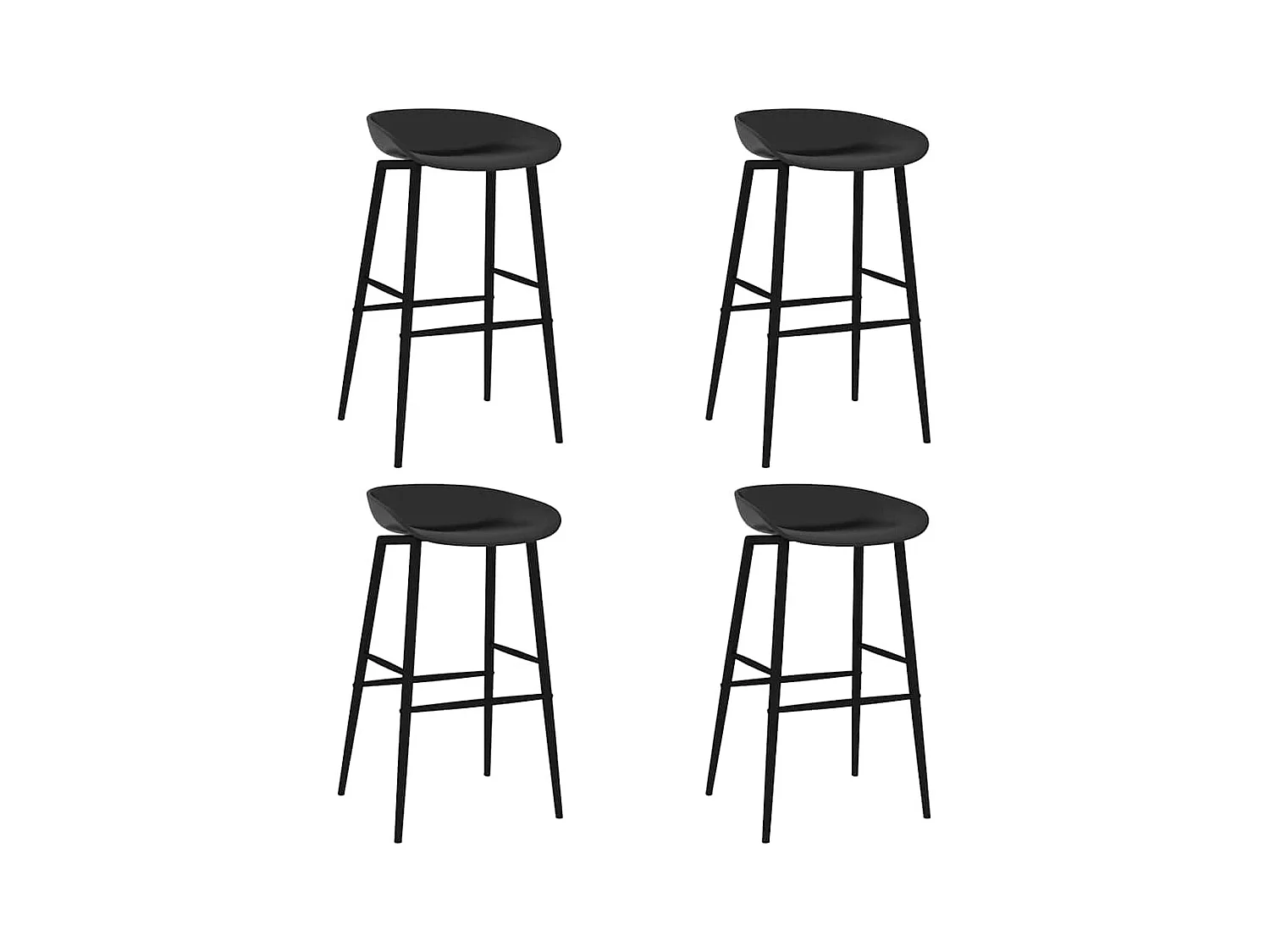 Chaises de bar lot de 4 noir