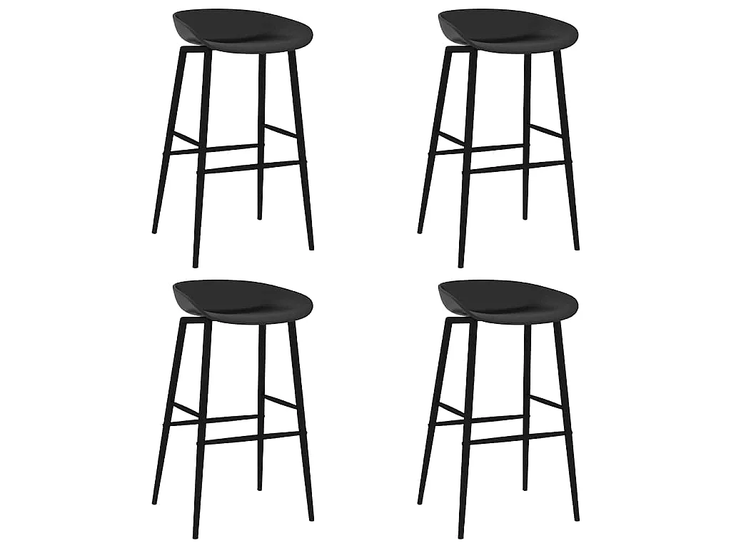 Chaises de bar lot de 4 noir