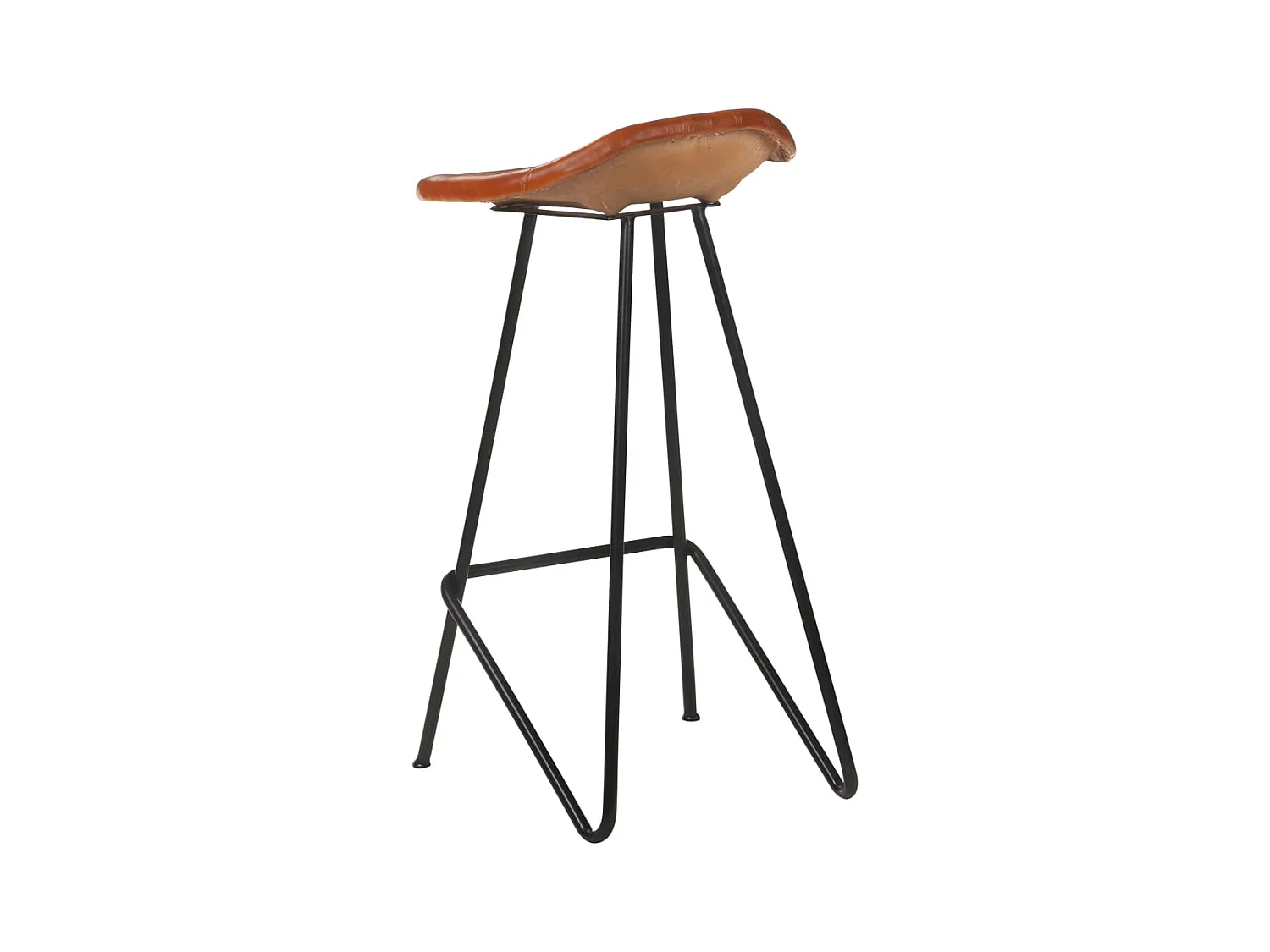 Tabourets de bar lot de 2 marron cuir véritable