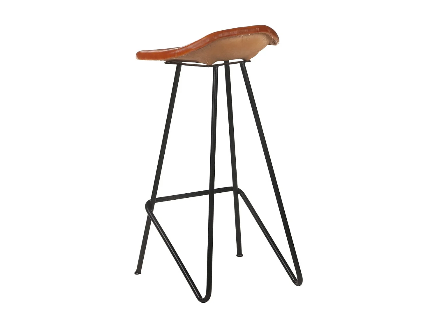 Tabourets de bar lot de 2 marron cuir véritable
