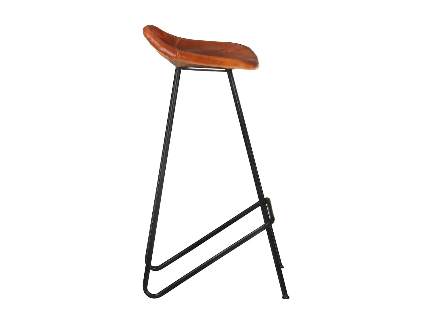 Tabourets de bar lot de 2 marron cuir véritable