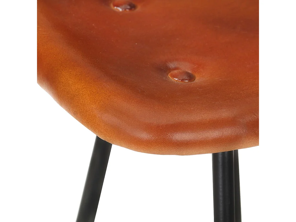Tabourets de bar lot de 2 marron cuir véritable