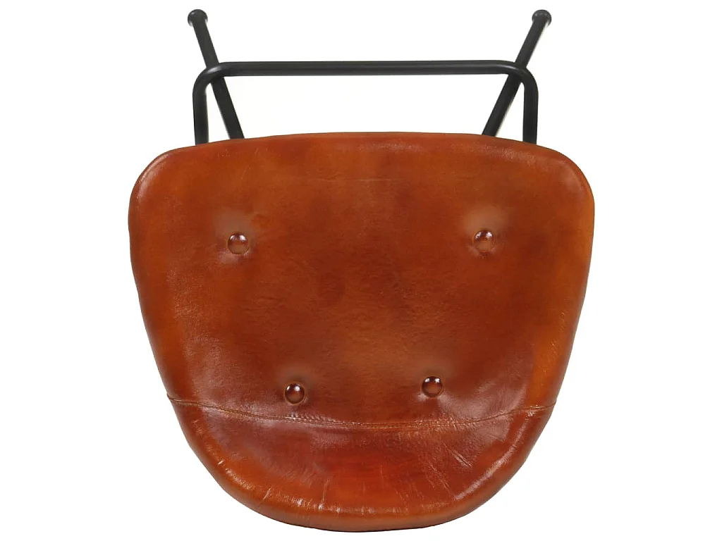 Tabourets de bar lot de 2 marron cuir véritable