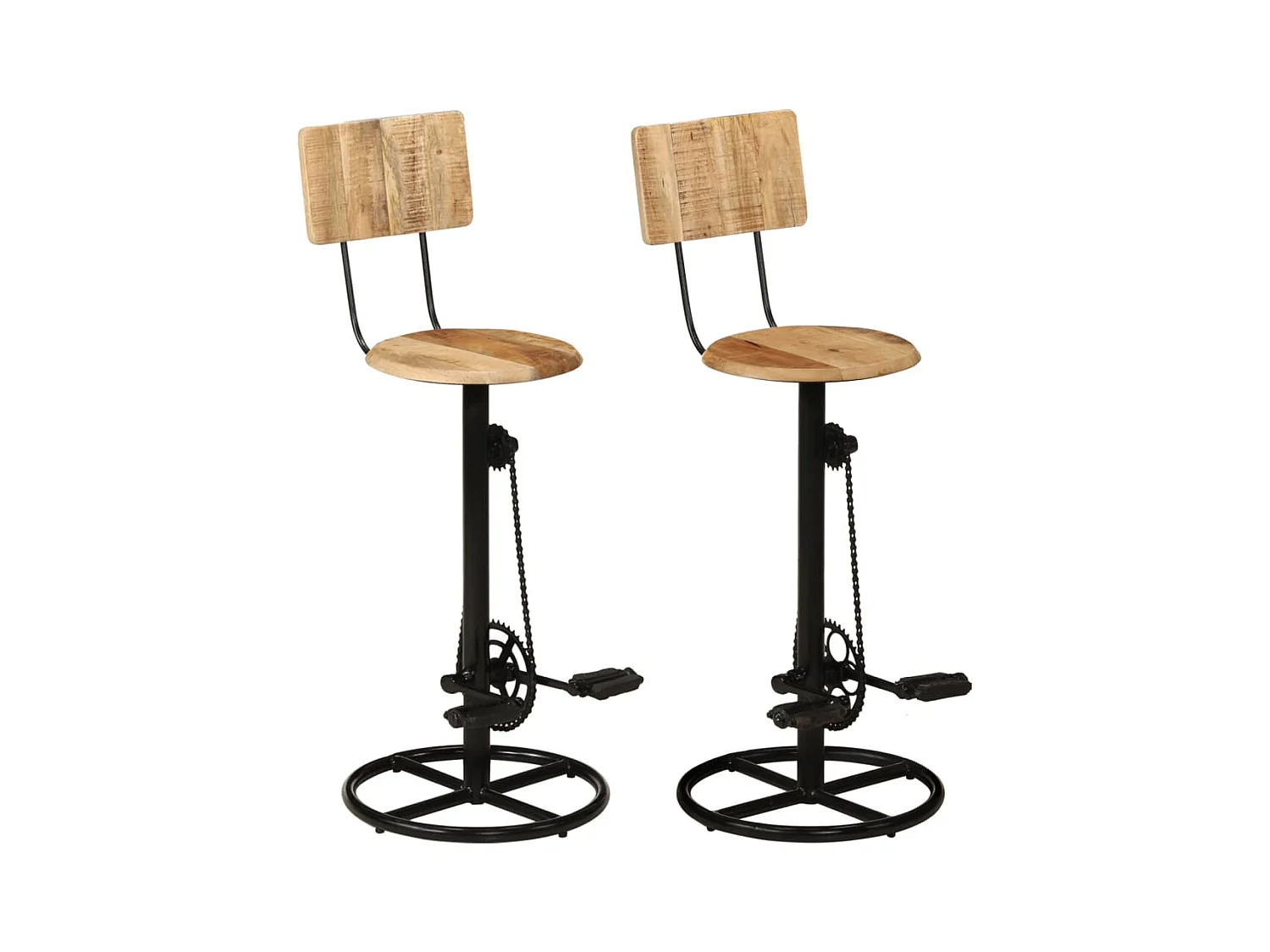 Tabourets de bar lot de 2 bois massif de manguier