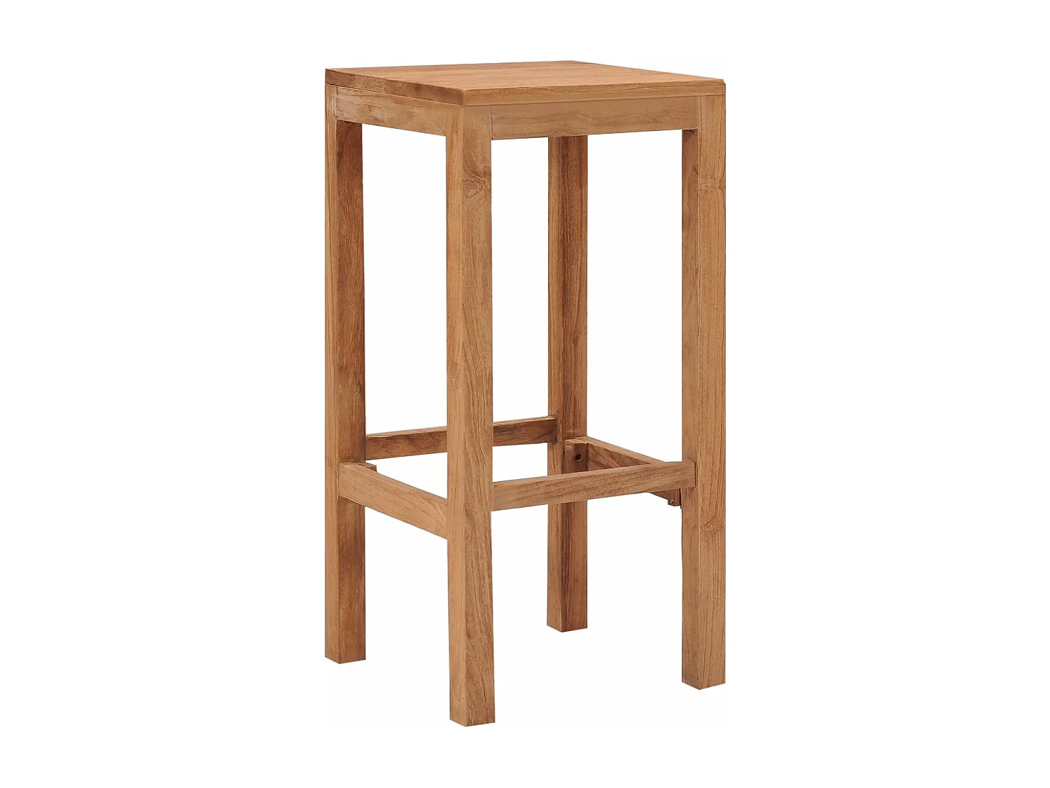 Sgabelli da Bar 2 pz in Legno Massello di Teak