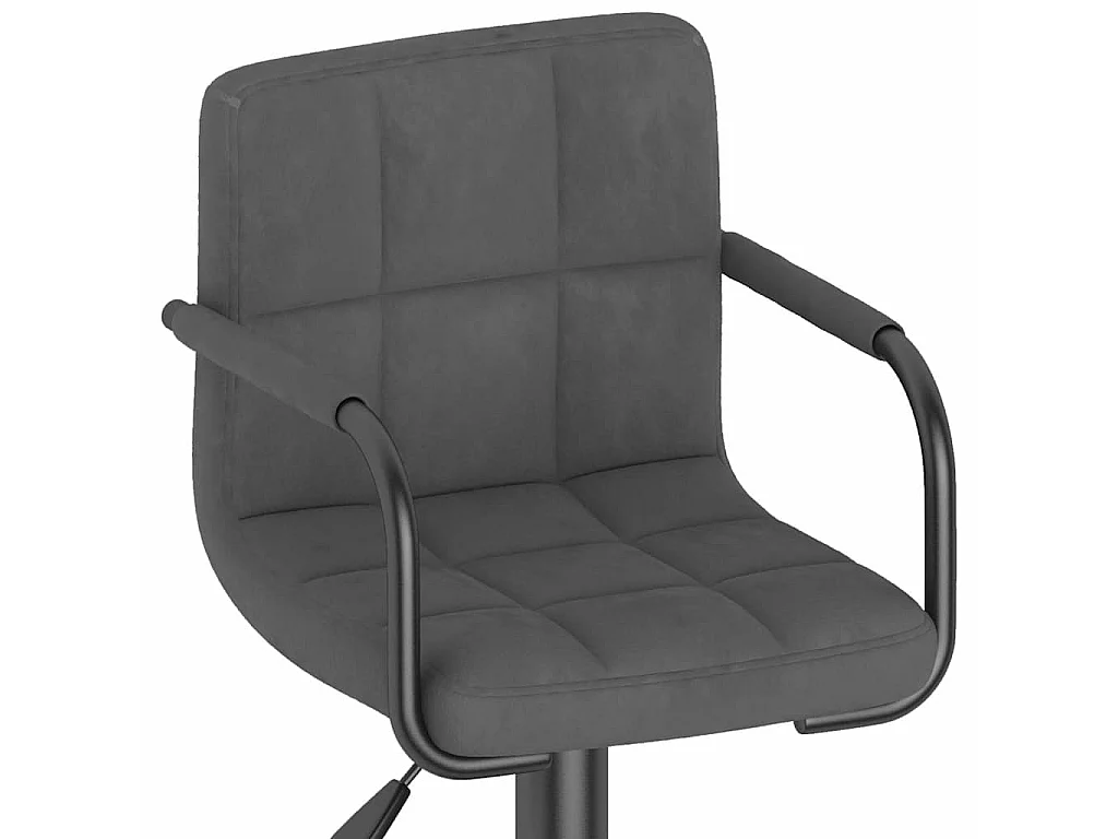 Barhocker 2 Stk. Dunkelgrau Samt