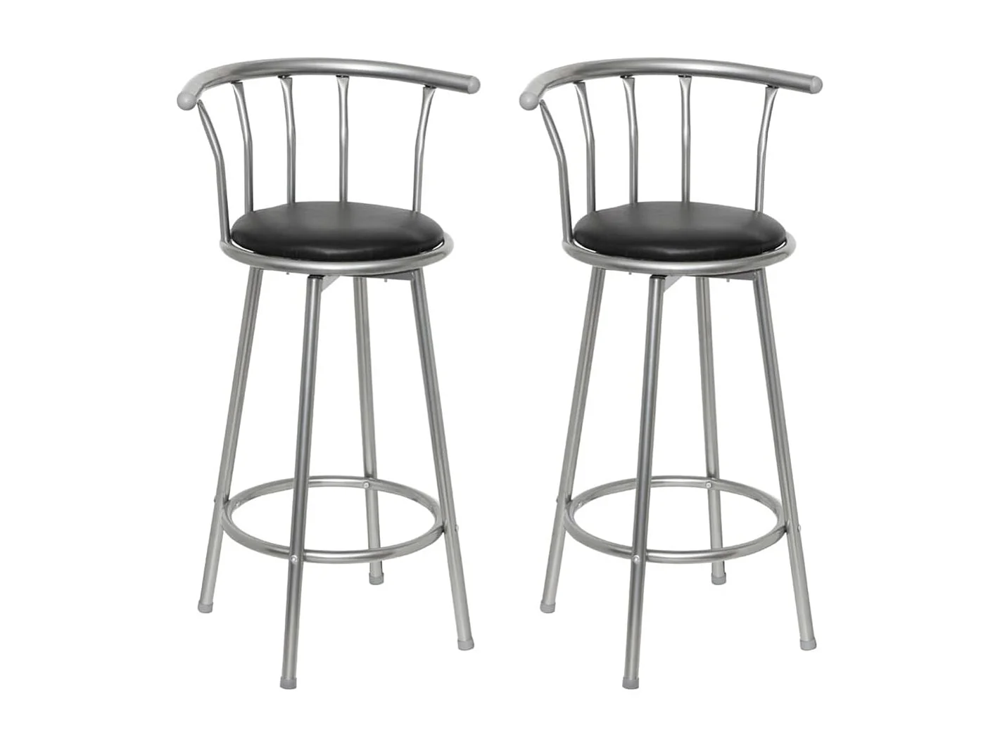 Barhocker 2 Stk. Schwarz Kunstleder