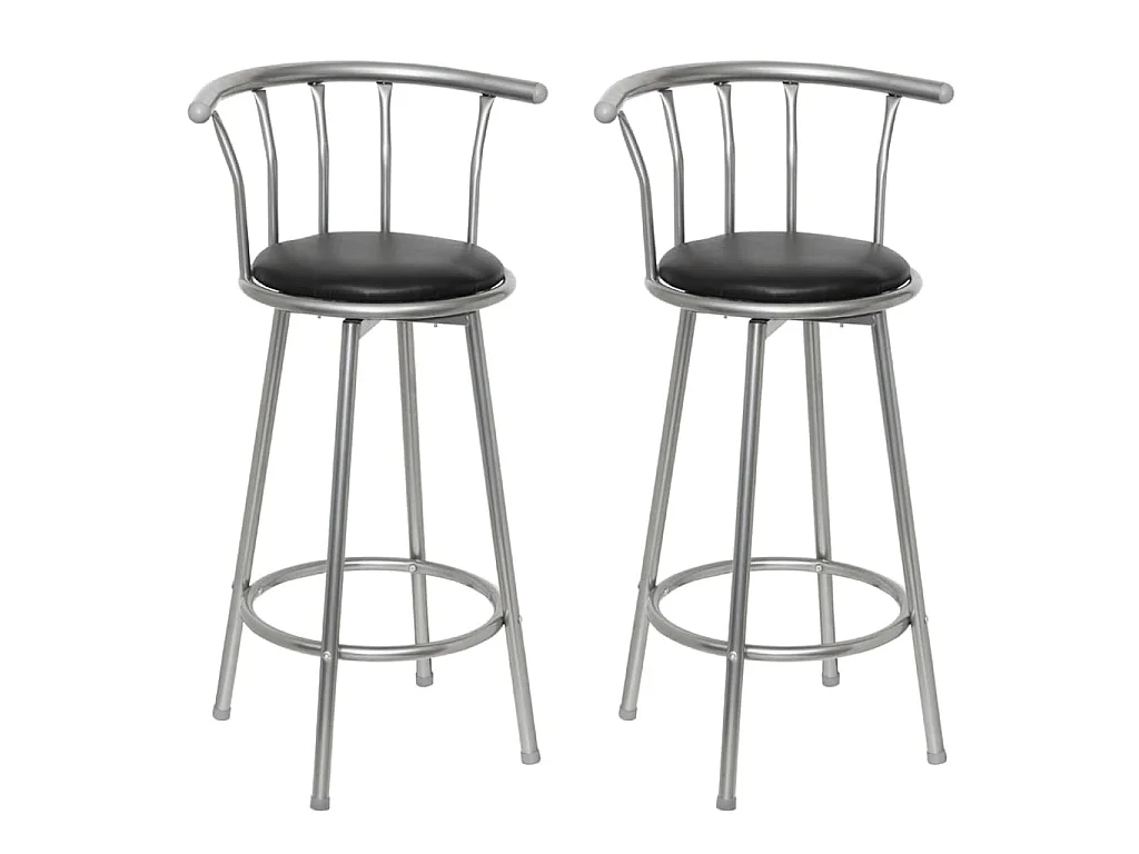 Barhocker 2 Stk. Schwarz Kunstleder