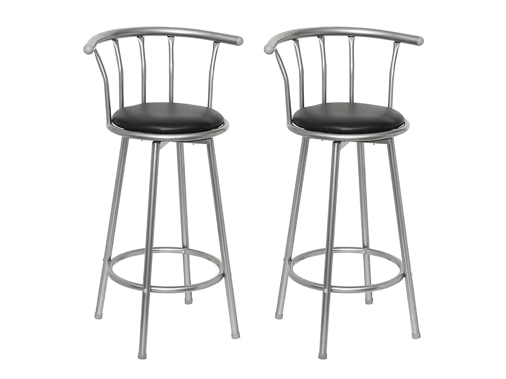 Barhocker 2 Stk. Schwarz Kunstleder