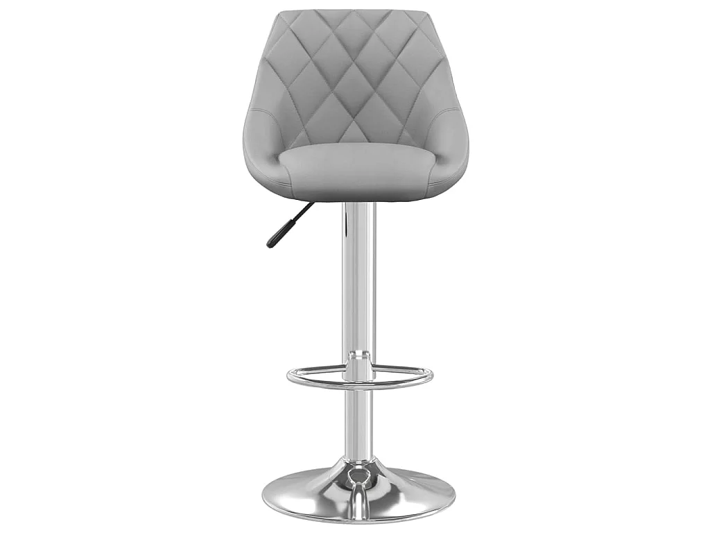 Tabourets de bar lot de 2 gris clair velours